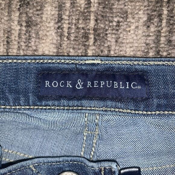 Rock & Republic Women's Size 12 Kendall Straight Leg Medium Wash Jeans Y2K - Picture 5 of 10